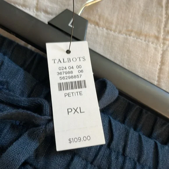 New with tags Talbots linen pants. XLP. Beautiful navy & pockets ! - Picture 4 of 4